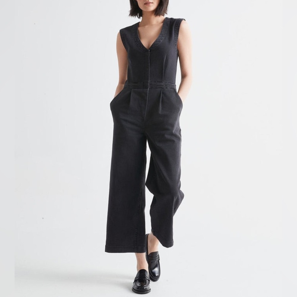 {NWT} DU/ER | Performance Denim Tailored Jumpsuit (Aged Black)
